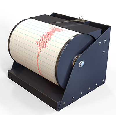 Recording of a seismic signal (© Adobe Stock).