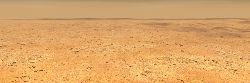 Une vision idéalisée du site d'atterrissage d'InSight (© NASA/JPL).
