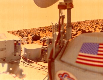 Vue du site d'atterrissage de l'atterrisseur Viking 2 sur Utopia Planitia (© NASA)