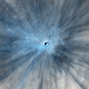 A recent impact on the surface of Mars (© NASA/JPL/University of Arizona).